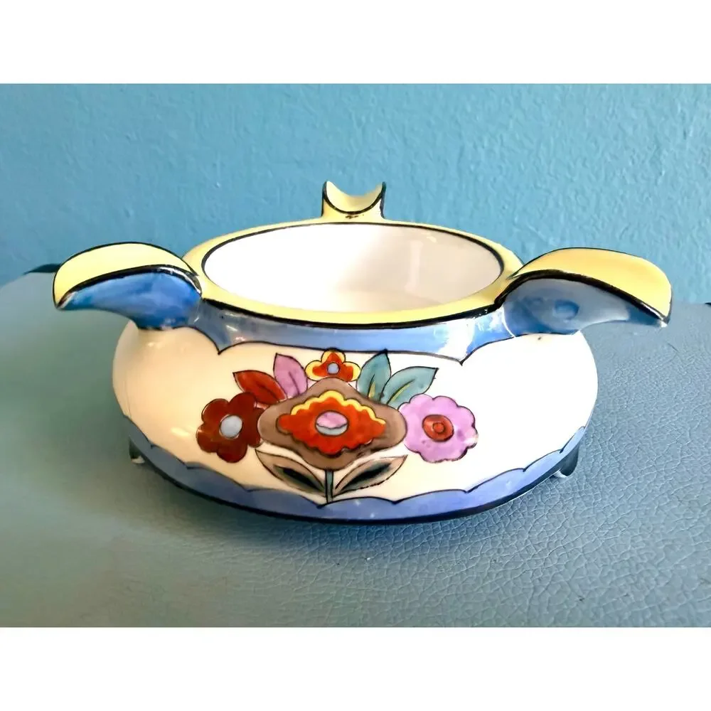 Antique 1920s Art Deco Noritake Hand Painted Porcelain Ashtray Collectible